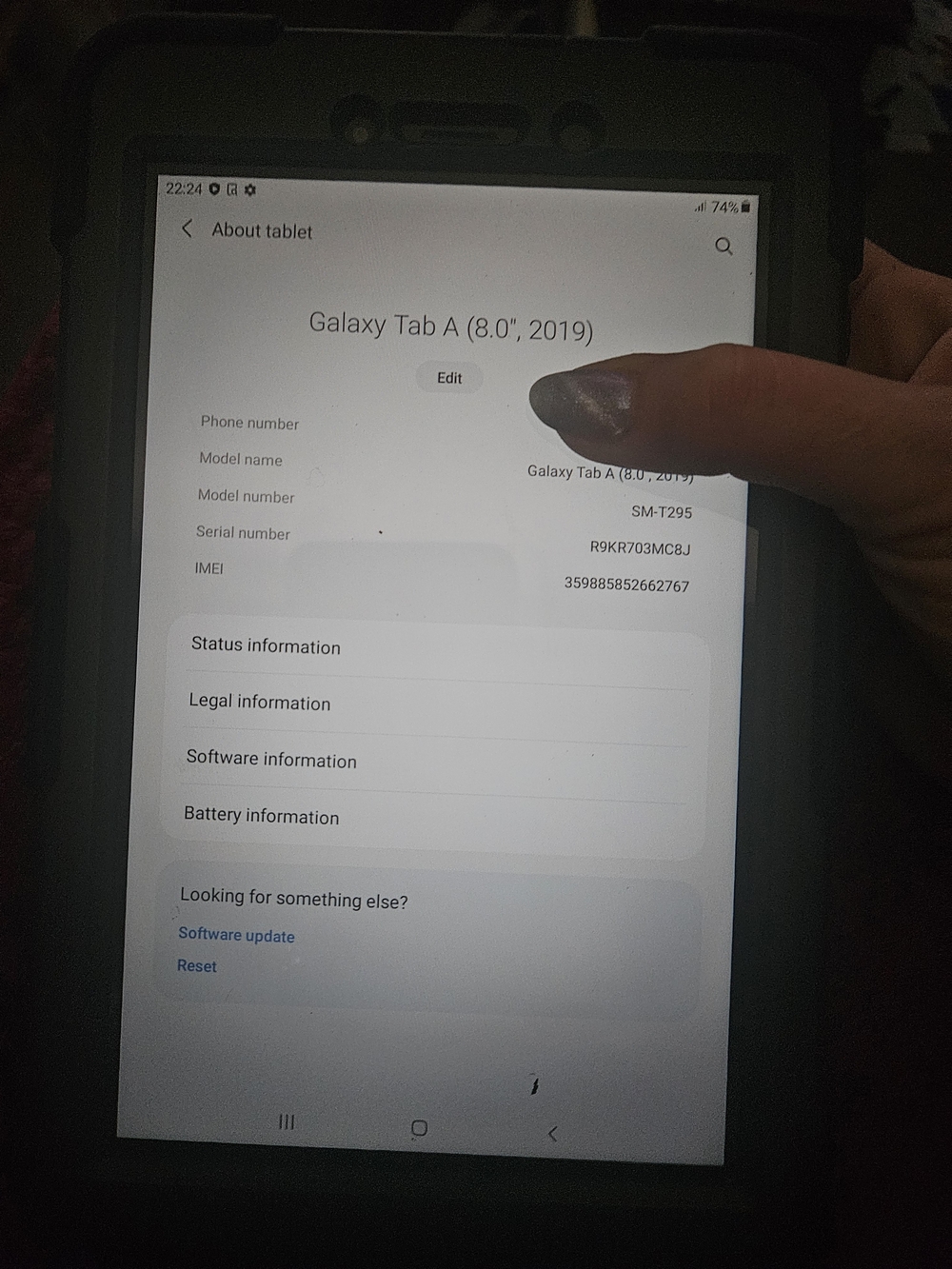 Samsung Tablet with Black Protective Case